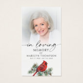 Cardinal Memorial Loving Memory Photo Prayer Card (Vorderseite)