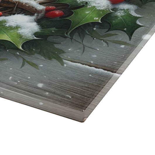 Cardinal Nest Holiday Cutting Board Schneidebrett (Ecke)