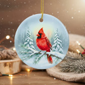 Cardinal Photo Memorial Custom Christmas in Heaven Keramik Ornament