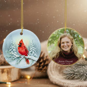 Cardinal Photo Memorial Custom Christmas in Heaven Keramik Ornament