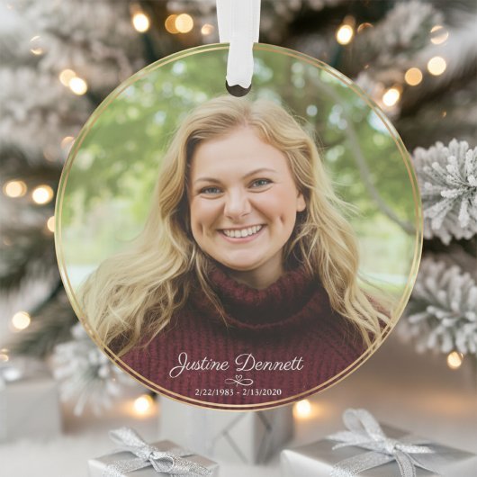 Cardinal Photo Memorial Keepsake Custom Christmas  Ornament
