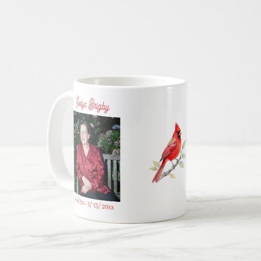 Cardinal Poem Memorial Keepsake Kaffeetasse (Vorderseite Links)