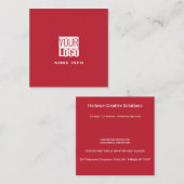 cardinal   red - custom logo  quadratische visitenkarte (Vorne/Hinten)
