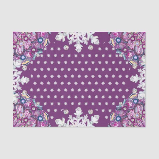 Cardinal red rosace & snowflake seidenpapier (Vorderseite)