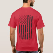 Cardinal Red T-Shirt Veteran Military w/ USA Flag (Rückseite)