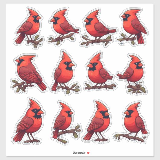 Cardinal & Songbird Set for Kids Decor & Crafts Aufkleber (Blatt)