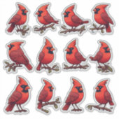 Cardinal & Songbird Set for Kids Decor & Crafts Aufkleber (Vorderseite)