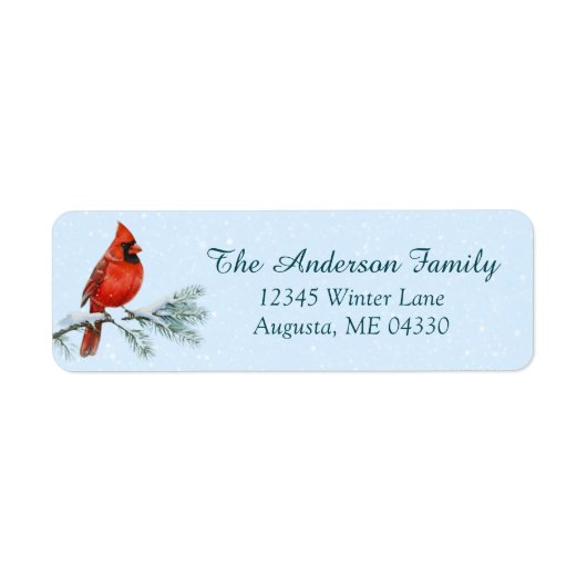 Cardinal Sympathy Holiday Return Address Label (Vorne)