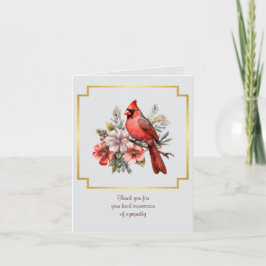 Cardinal Sympathy Thank You Folded Note Card