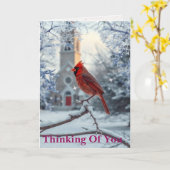 Cardinal (Thinking of you) Karte (Gelbe Blume)