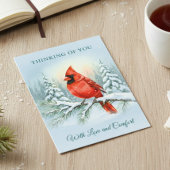 Cardinal Watercolor Christmas Sympathy Remembrance Karte