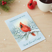 Cardinal Watercolor Christmas Sympathy Remembrance Karte