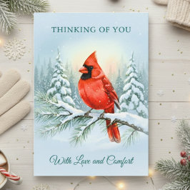 Cardinal Watercolor Christmas Sympathy Remembrance Karte