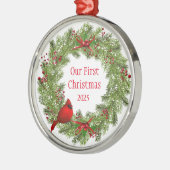 Cardinal Wreath Ornament Aus Metall (Links)