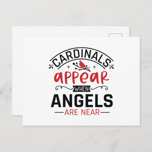 Cardinals Appear When Angels Are Near Postkarte (Vorne/Hinten)