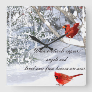 cardinals from heaven quadratische wanduhr