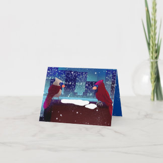 Cardinals In The City Christmas Holiday Card Feiertagskarte