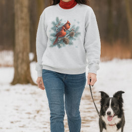 Cardinals in the Snow Winter Wildlife  Sweatshirt