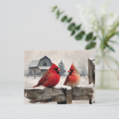 Cardinals Vintage Farm Postkarte (Stehend Vorderseite)