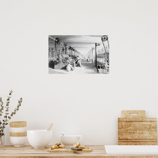 Carding, Zeichn und Roving Poster (Küche)