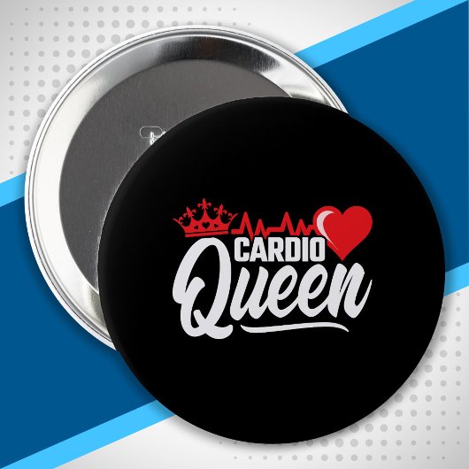 Cardio Fitness Queen Crown Gym Training Button