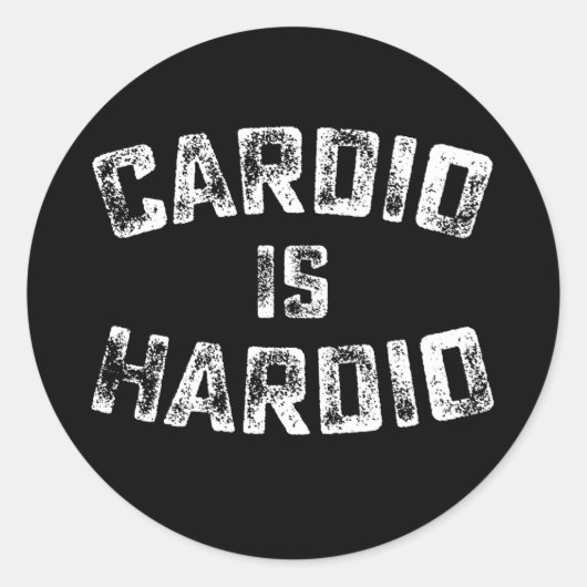 Cardio ist Hardio Fitness Gym Workout Runder Aufkleber (Vorderseite)