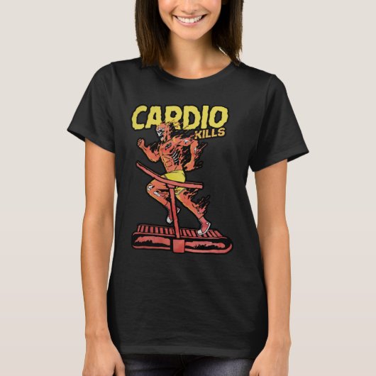 Cardio Kills Skeleton Skull  Running Marathon Runn T-Shirt (Vorderseite)