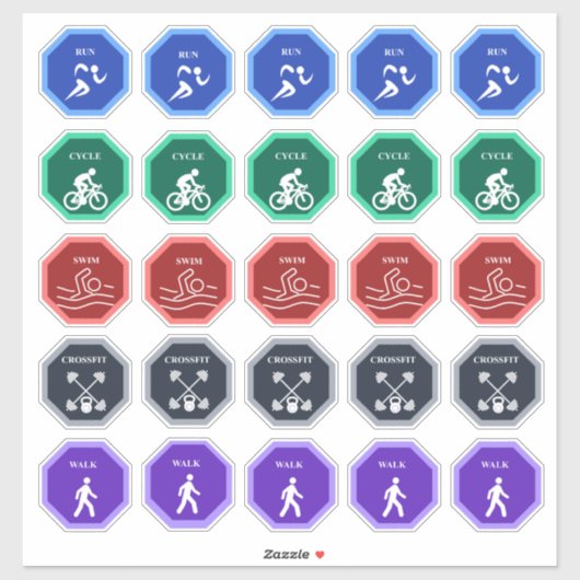 Cardio-Tage-Workout-Tracker-Planer-Aufkleber Aufkleber (Blatt)