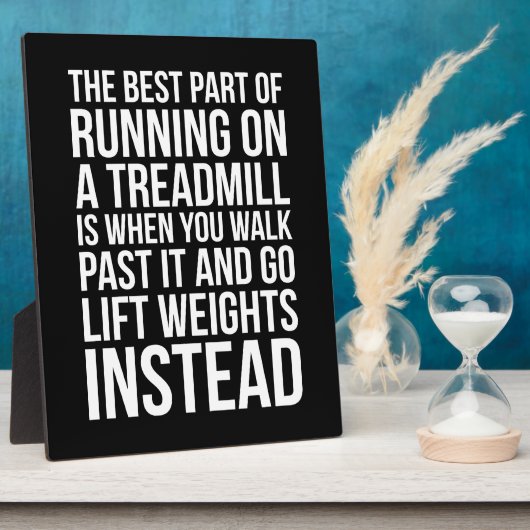 Cardio, Treadmill Running vs Lifting - Funny Gym Fotoplatte (Seite)