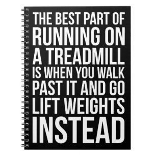 Cardio, Treadmill Running vs Lifting - Funny Gym Notizblock