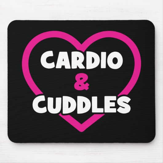 Cardio und Cuddles - Funny Novelty Gym Workout Mousepad (Vorne)