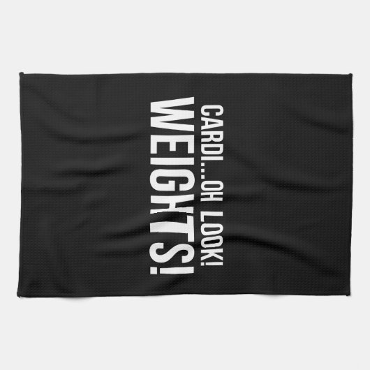 Cardio vs Weights - Funny Novelty Gym Workout Geschirrtuch (Horizontal)