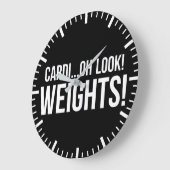 Cardio vs Weights - Funny Novelty Gym Workout Große Wanduhr (Winkel)