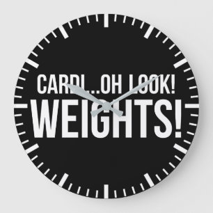 Cardio vs Weights - Funny Novelty Gym Workout Große Wanduhr