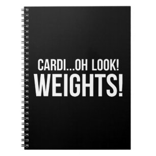 Cardio vs Weights - Funny Novelty Gym Workout Notizblock