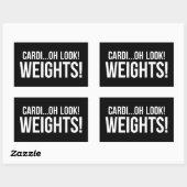 Cardio vs Weights - Funny Novelty Gym Workout Rechteckiger Aufkleber (Blatt)