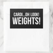 Cardio vs Weights - Funny Novelty Gym Workout Rechteckiger Aufkleber (Tasche)