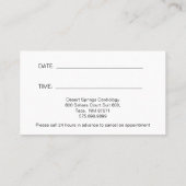 Cardiologist terminkarte (Rückseite)