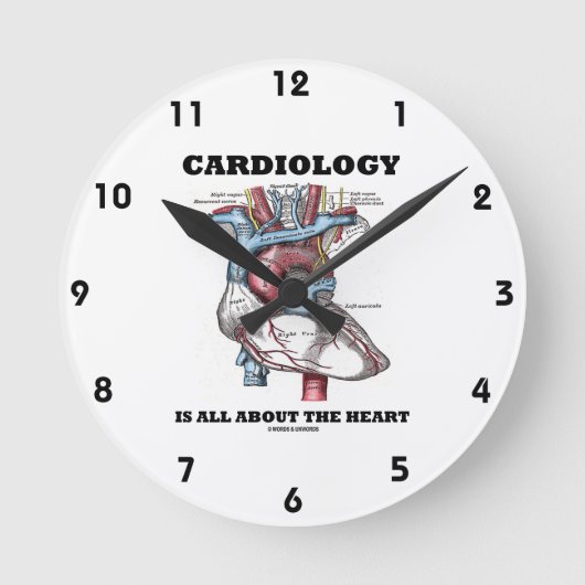 Cardiology Is All About The Heart (Anatomical) Runde Wanduhr (Vorderseite)