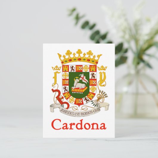 Cardona Schild Puerto Rico Postkarte (Stehend Vorderseite)