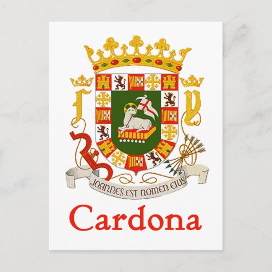Cardona Schild Puerto Rico Postkarte (Vorderseite)