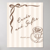 Cards and gifts Bebe Cafe Brown Bow Handdrawn Poster (Vorne)