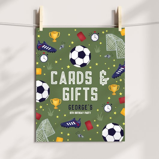 Cards and Gifts Boys Soccer Birthday Sign Poster