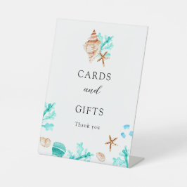 Cards and Gifts Coastal Seashell Beach Wedding Sockelschild