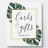 Cards and Gifts Monstera Leaf Wedding Sign  Fotoplatte (Vorderseite)