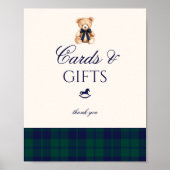Cards and gifts Preppy Teddy Bear Plaid Poster (Vorne)