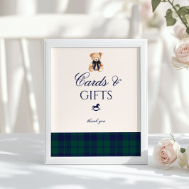Cards and gifts Preppy Teddy Bear Plaid Poster