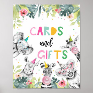 Cards and Gifts Safari Party Animals Birthday Sign Poster