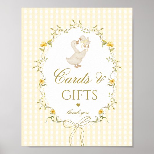 Cards and gifts Silly Goose gender neutral gingham Poster (Vorne)