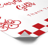 Cards and gifts Whimsical Bow Pizza Baby Shower Poster (Ecke)